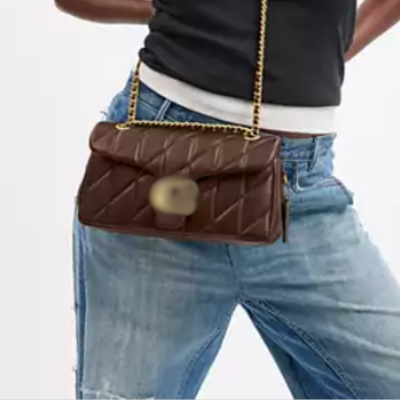 Brown Quilted Pillow Shoulder Bag – Fall & Winter Style