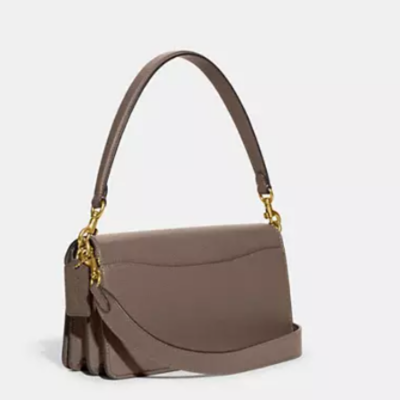 C Elegant Structured Shoulder Bag – Taupe