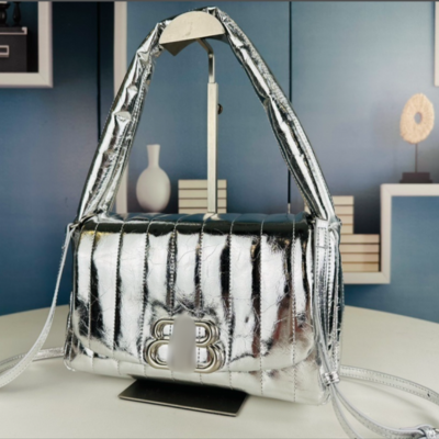 Metallic Silver or Black Shoulder Luxury Inspired Bag