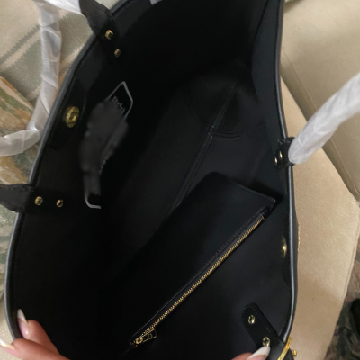 Signature Brown Monogram Tote Bag with Gold Hardware