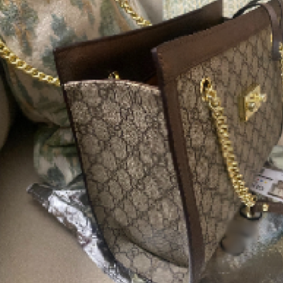 Brown Monogram Chain Tote Bag