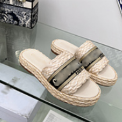 CD'r Woven Platform Slide Sandals – Cream Beige