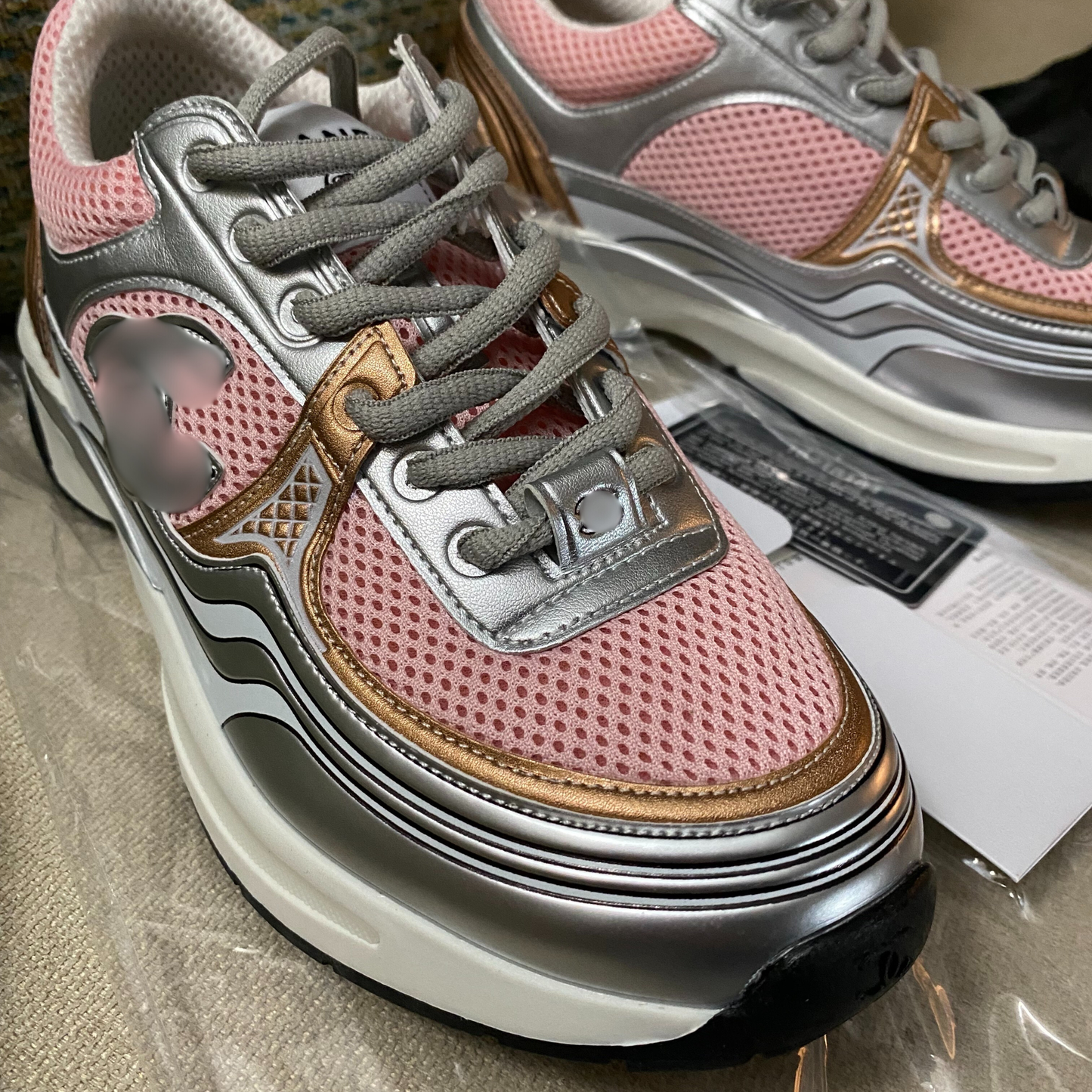 CC Pink Metallic Wave Sneakers