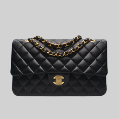 Black Quilted Chain Crossbody Bag