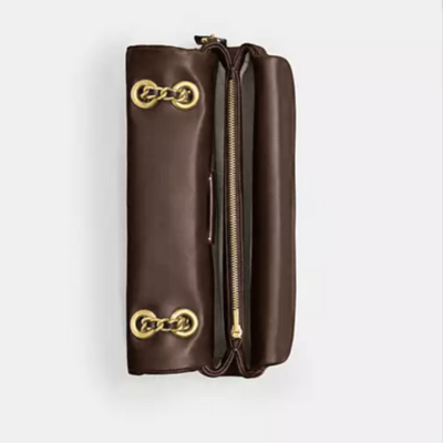 Brown Quilted Pillow Shoulder Bag – Fall & Winter Style