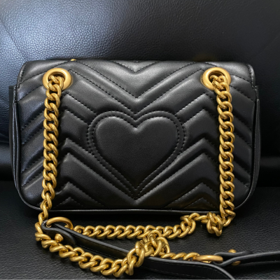 Black Quilted Luxe Shoulder Bag – Gold Chain Crossbody