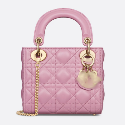 Pink Quilted Top Handle Bag