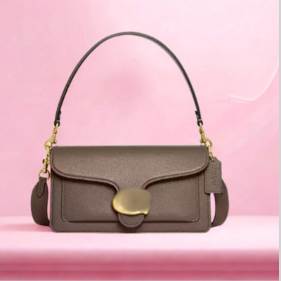 C Elegant Structured Shoulder Bag – Taupe