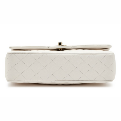 CC Elegant Cream White Quilted Chain Shoulder Bag – Gold Detail
