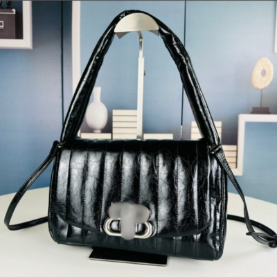 Metallic Silver or Black Shoulder Luxury Inspired Bag