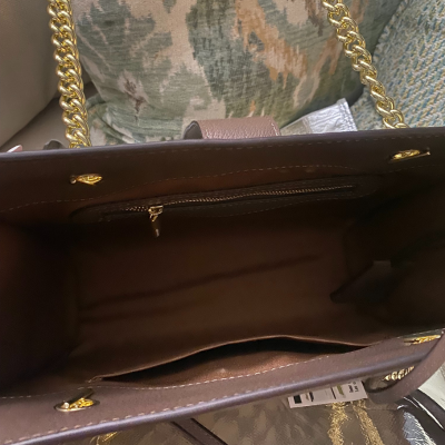 Brown Monogram Chain Tote Bag