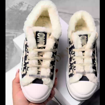 Shearling Lined CD Canvas Sneakers