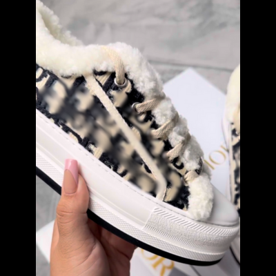 Shearling Lined CD Canvas Sneakers