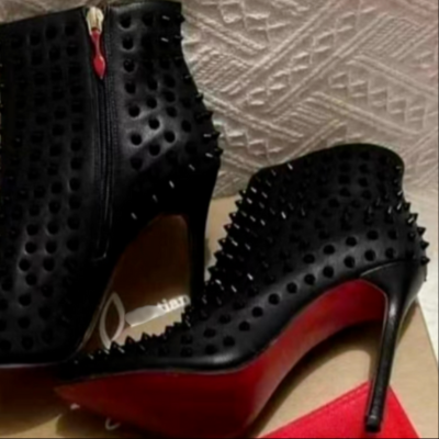 Black Spiked Stiletto Boot | Women’s High Heel Ankle Boot | Sizes 5–10