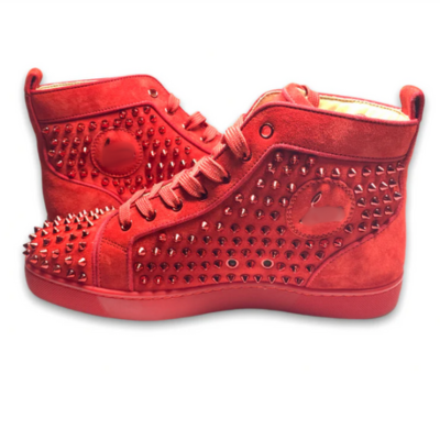 All-Red Men’s Spiked Ankle Boot | Sizes 5–12 | Bold Luxury-Inspired Footwear
